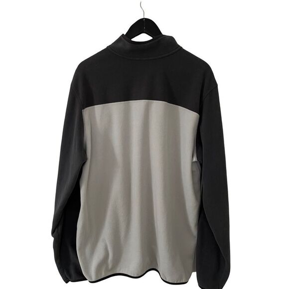 Eddie Bauer Grey Color Block Fleece Quarter Button Up Pullover Sweater‎ - Picture 2 of 5